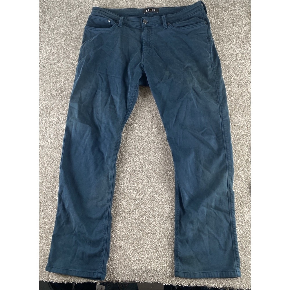 Duer Pants Mens 40x30 Blue N2X Relaxed Taper Casual Chino 5 Pocket MFNR1002 Prep